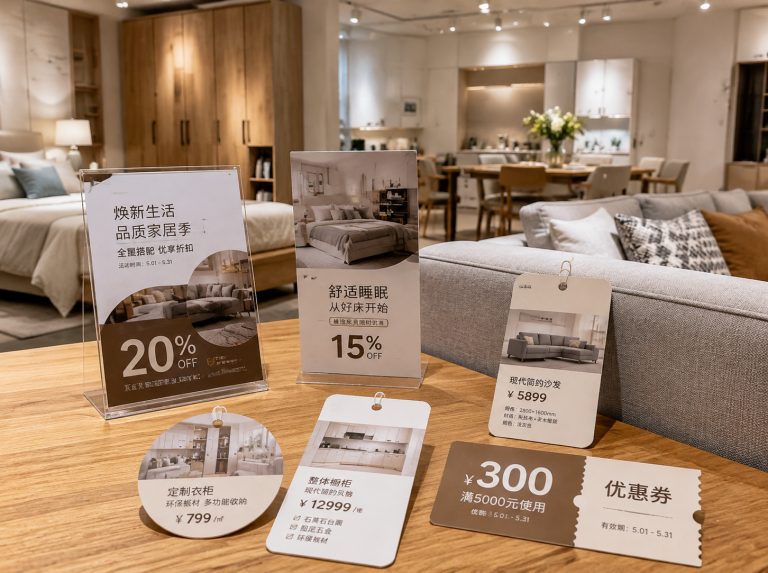 石碣镇家具门店单页海报与吊牌